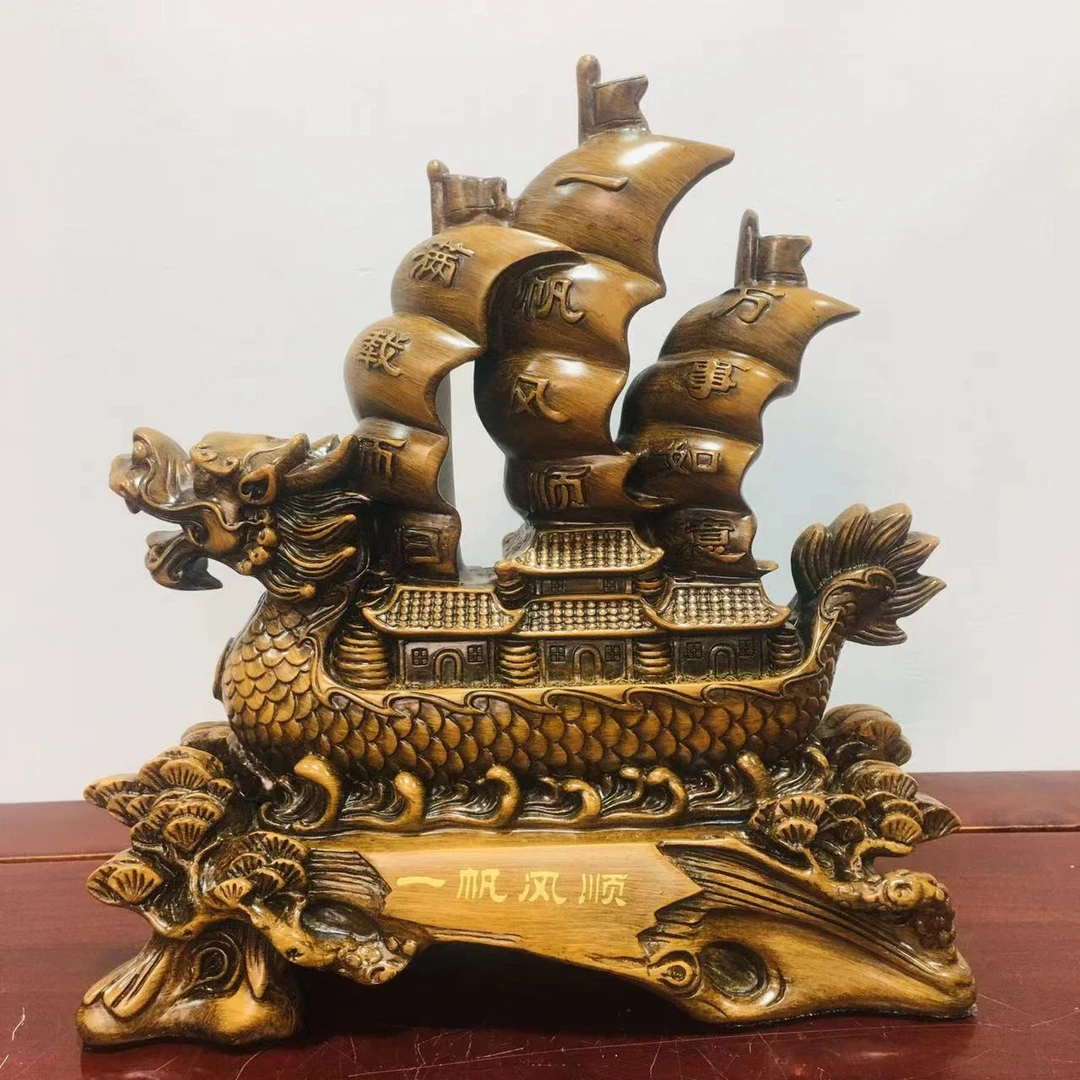 迷你一帆风顺龙船高档家居装饰摆件