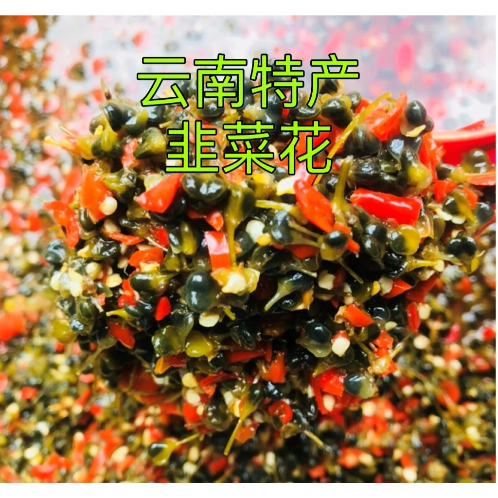 云南特产韭菜花新鲜腌制干巴菌韭菜花剁椒辣椒咸菜开胃菜下饭菜瓶