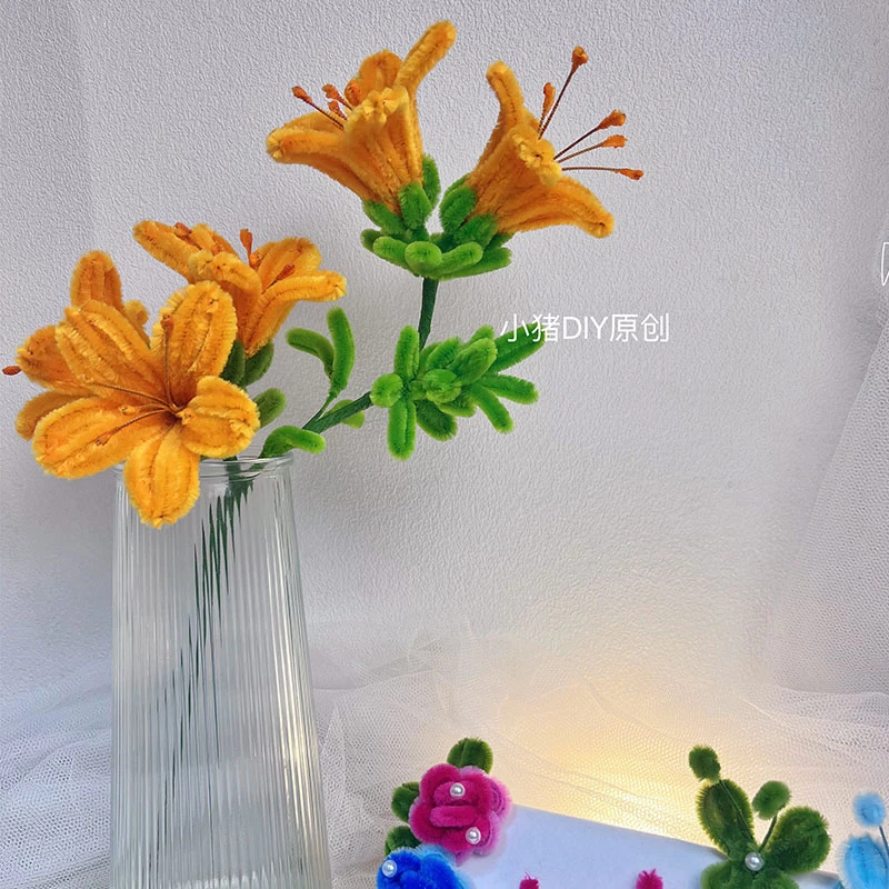 【 小猪DIY手工推荐】呦呦虎扭扭棒杜鹃花材料包可做5大支不含花瓶