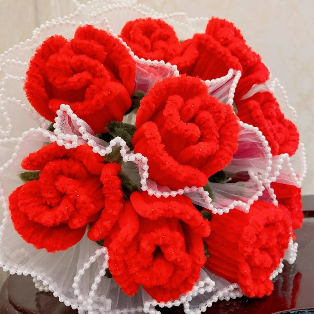 【佩骐手工推荐】玫瑰花材料包加密呦呦虎扭扭棒大玫瑰小玫瑰材料包