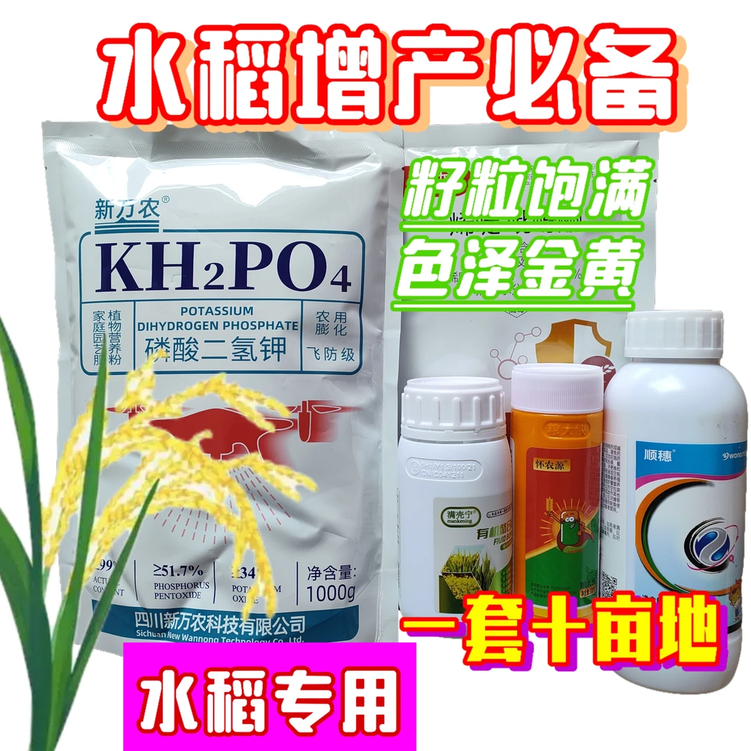 水稻增产籽粒饱满金黄有机螯合硼磷酸二氢钾小黄瓶