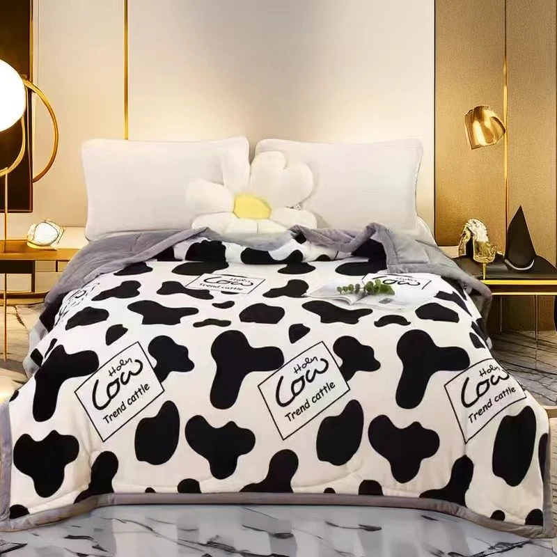 【免费试睡15天】新款牛奶绒被保暖双面绒被子奶牛