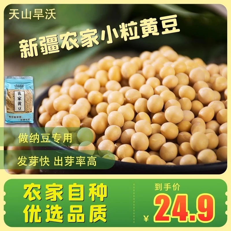 新疆特产天山旱沃农家小粒黄豆老品种生豆芽纳豆杂粮打豆浆非东北