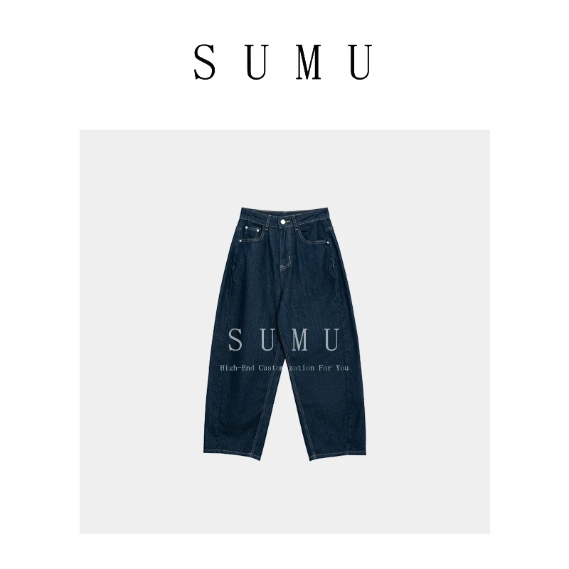 宿慕SUMU 女士香蕉牛仔裤 5-23 夏季新款时尚百搭牛仔裤32093