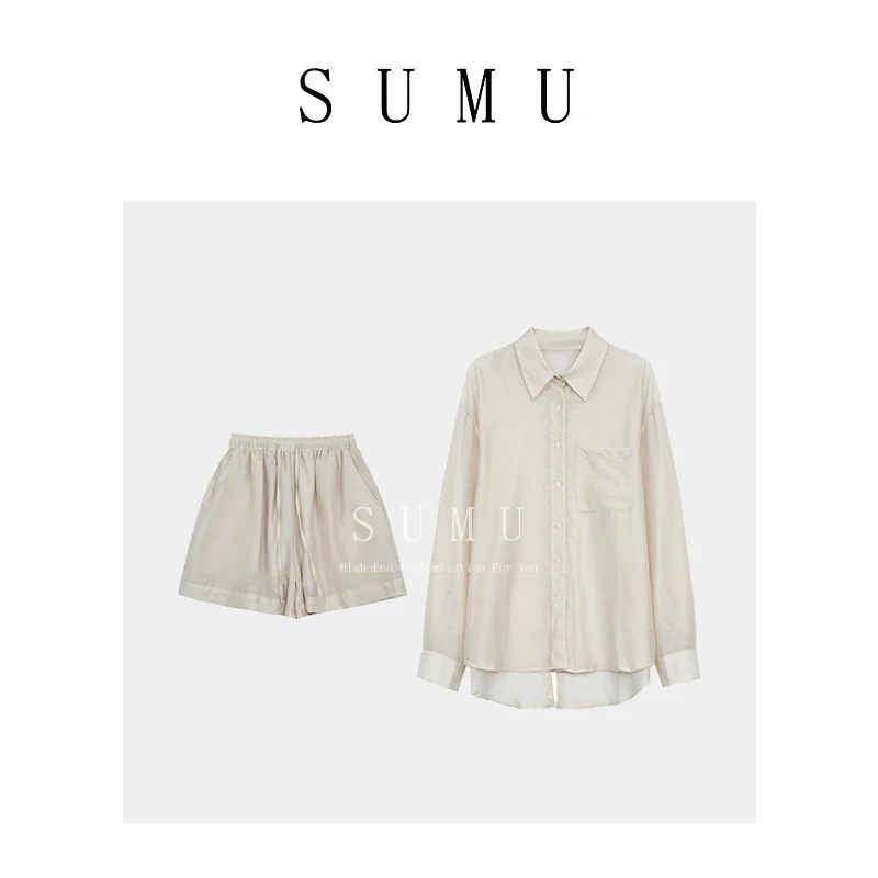 宿慕SUMU 女款套装 6-5夏季新款时尚百搭休闲宽松套装319