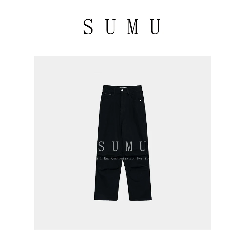 宿慕女士弯刀裤休闲牛仔裤夏季新款时尚百搭牛仔裤32092-1