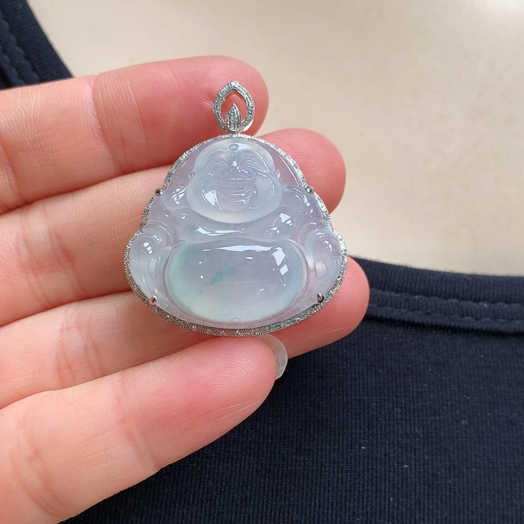 【闪购商品】翡翠颈饰18K金镶嵌佛公