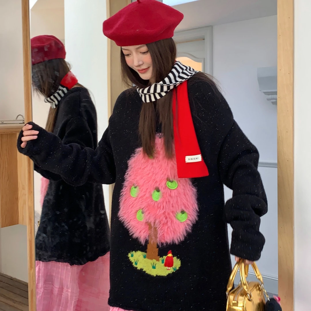 YANAG星空下的苹果树套头毛衣