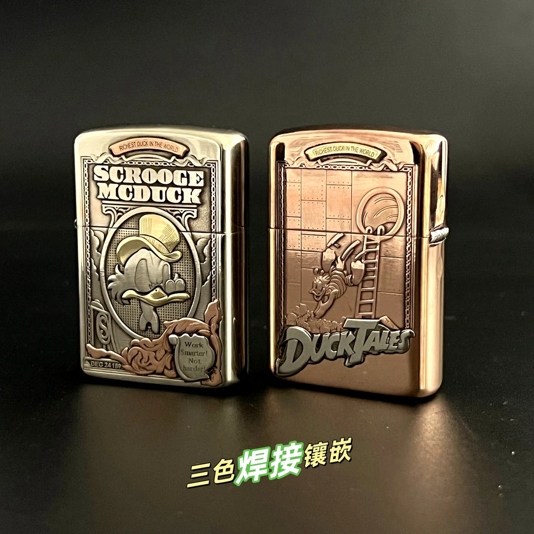 ZORRO佐罗煤油打火机暴富鸭902S盔甲浮雕镶嵌唐老鸭煤油打火机