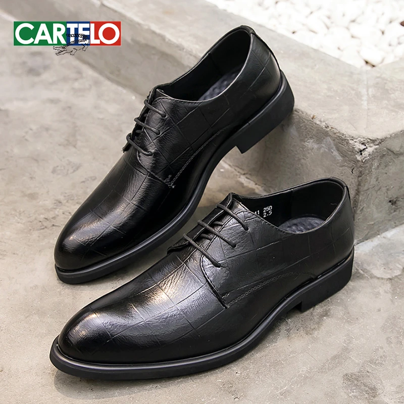 CARTELO/卡帝乐鳄鱼2023新款男士休闲时尚西装透气商务结婚男鞋