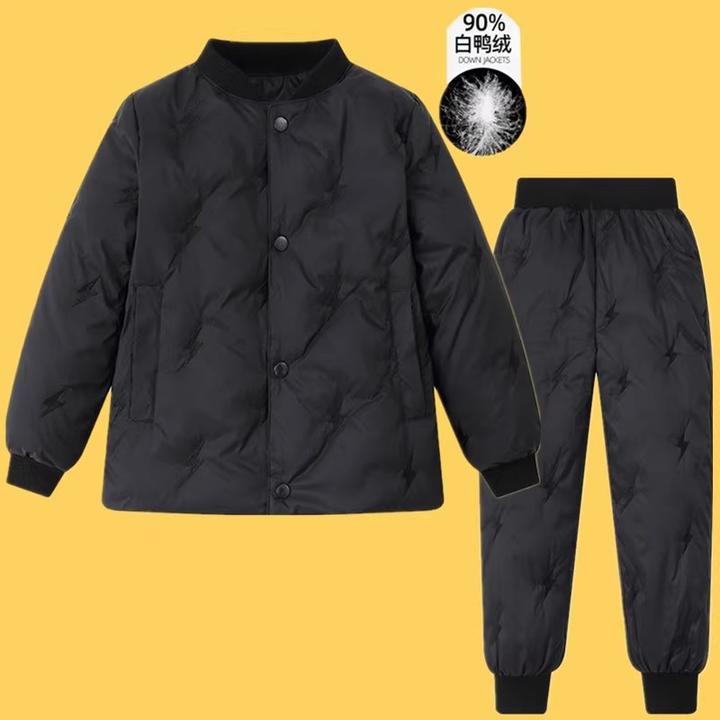 巴拉可儿羽绒内胆中大童男童加厚内穿羽绒服套装女孩洋气保暖上衣