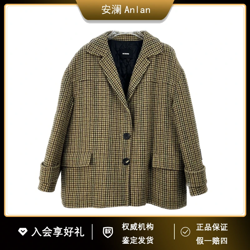 We11done千鸟格袖子羊毛外套 M胸围124肩膀57衣长72 公价4740