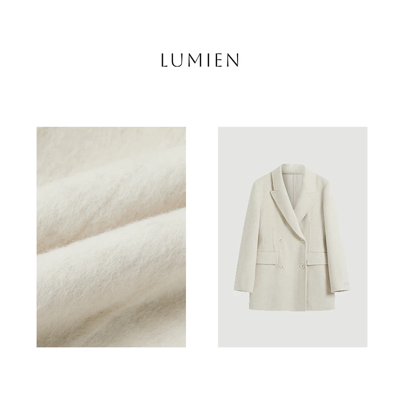 【LUMIEN】时尚简约风沙漏腰设计感翻领羊毛西装外套女LX4JWW075