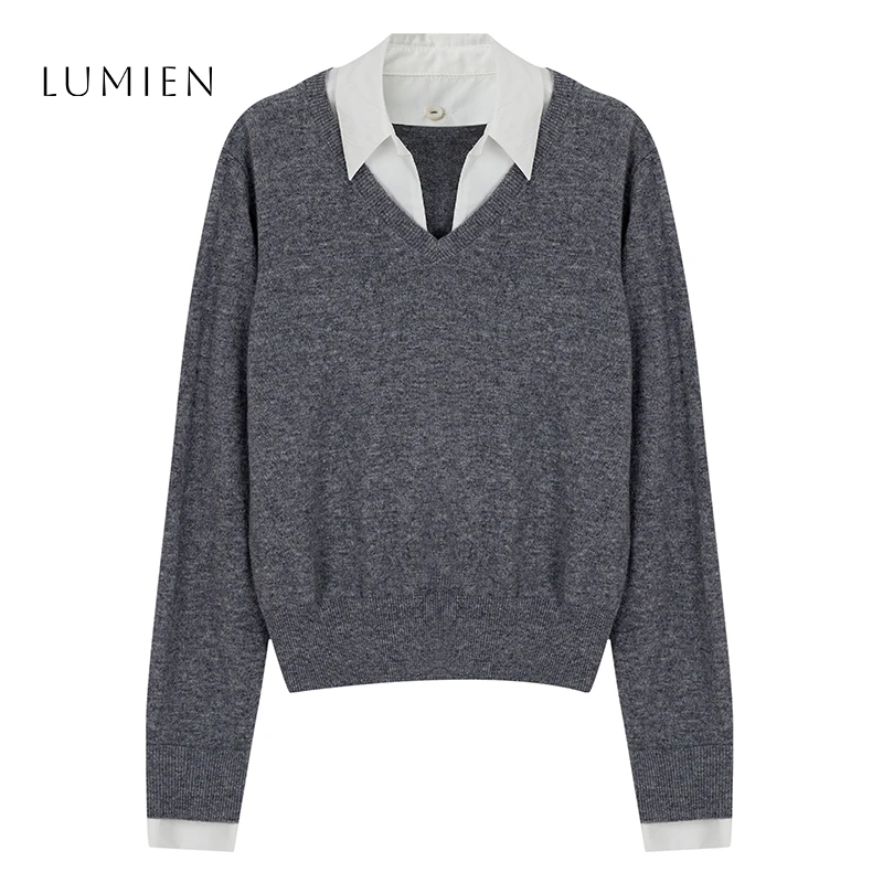 【李星儿 LUMIEN】复古假两件针织衫LX4JTT055