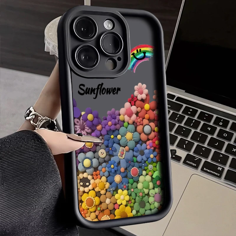 高级彩色太阳花适用苹果15promax手机壳iphone14新款12/11全包13