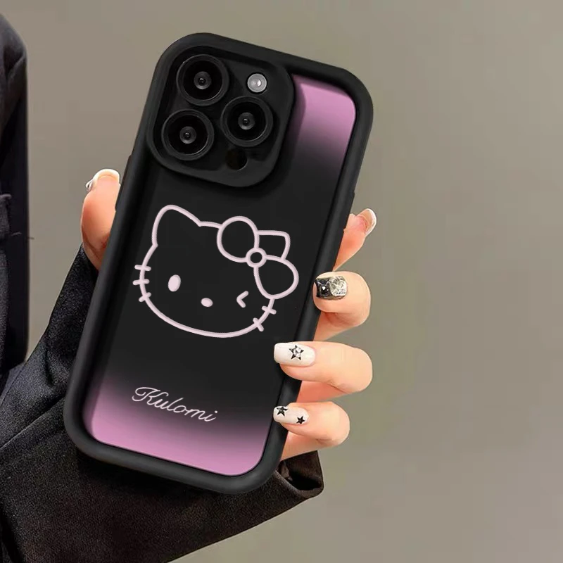 渐变凯蒂猫适用苹果14promax手机壳iPhone13新款12/11全包xr可爱x