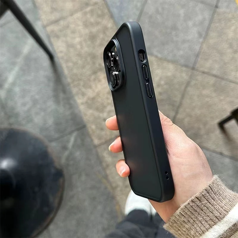 磨砂黑色适用苹果13手机壳iphone14promax防摔12/11全包14pro软套