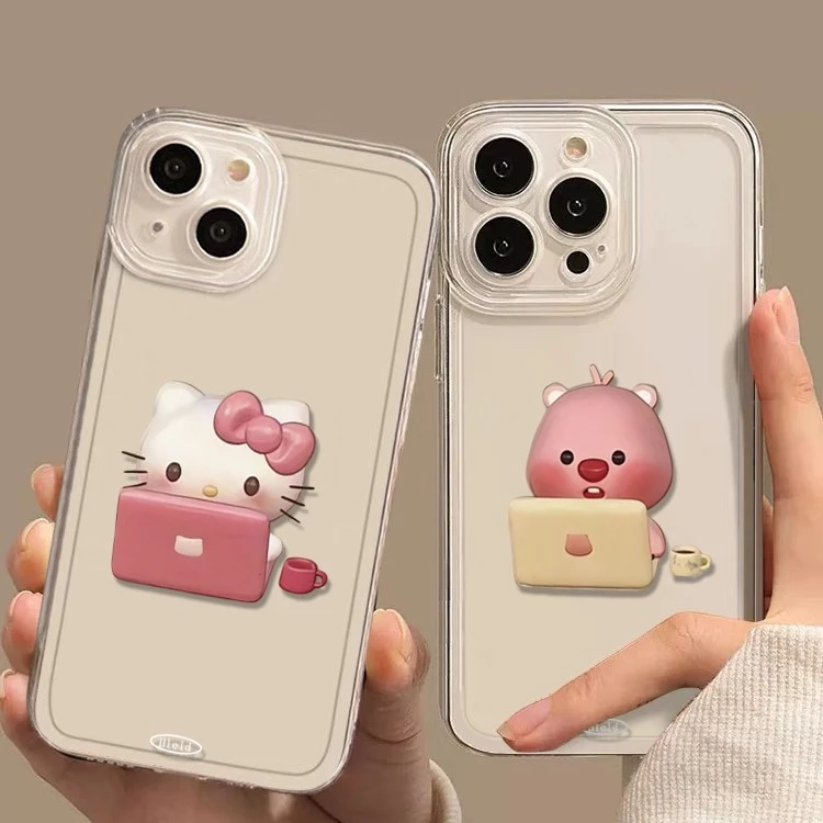 可爱卡通kt猫海狸苹果小米oppovivo华为适用iPhone12/13/14手机壳