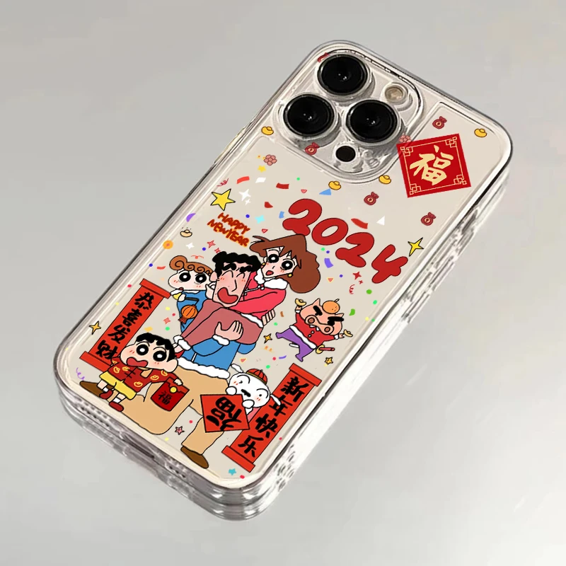 蜡笔小新拜年适用iPhone15/14/13手机壳苹果小米vivo华为oppo可爱