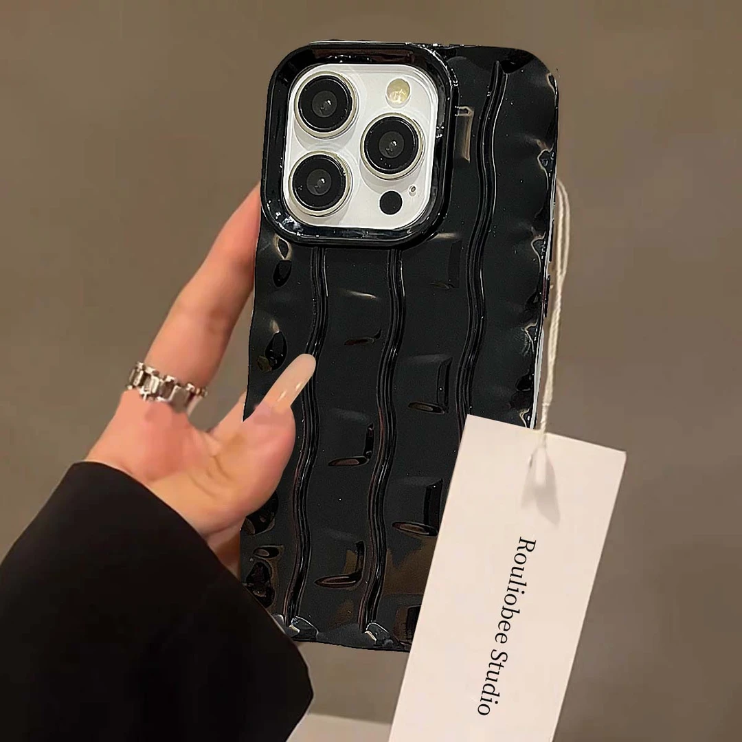 高级感立体条纹适用苹果15手机壳iphone13/14promax防摔12/11软壳
