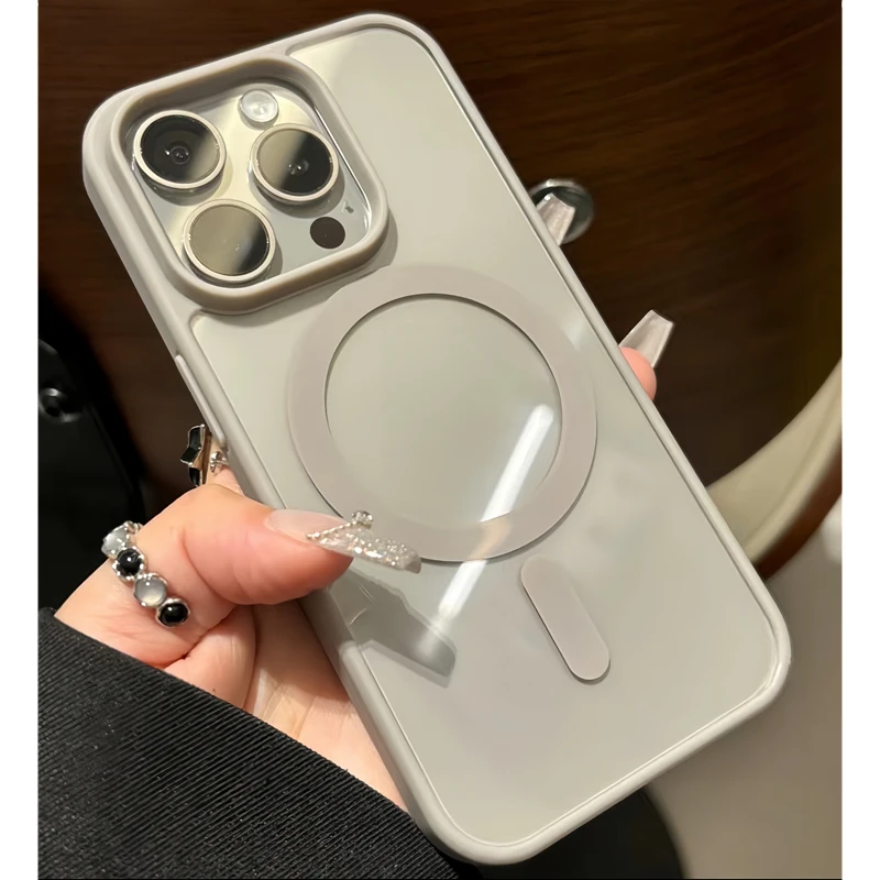 高级无线磁吸适用苹果15/16promax手机壳iPhone17男女13透明14套