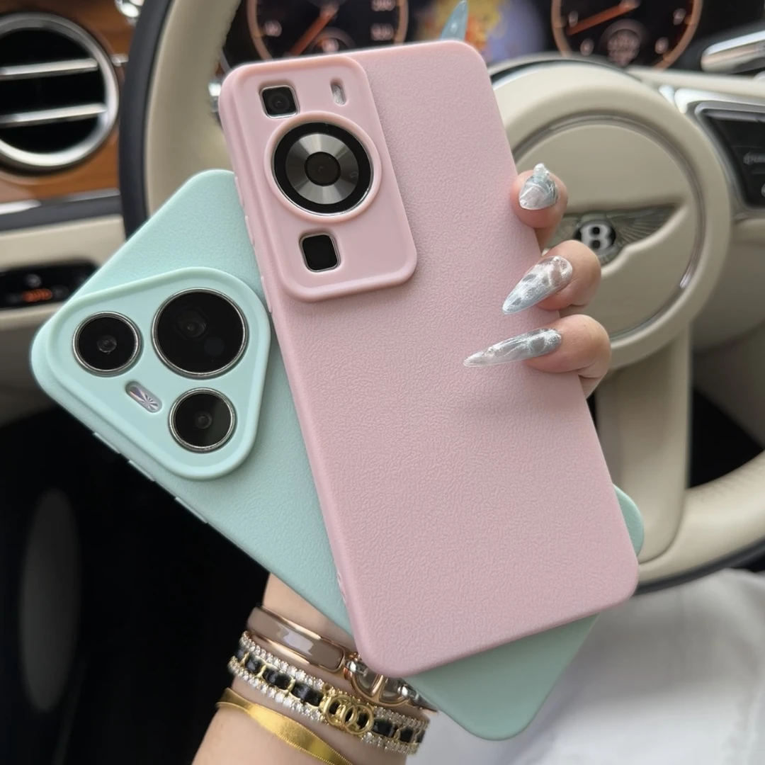 秋冬高级纯色荔枝纹适用iPhone16/15promax手机壳华为vivo小米14