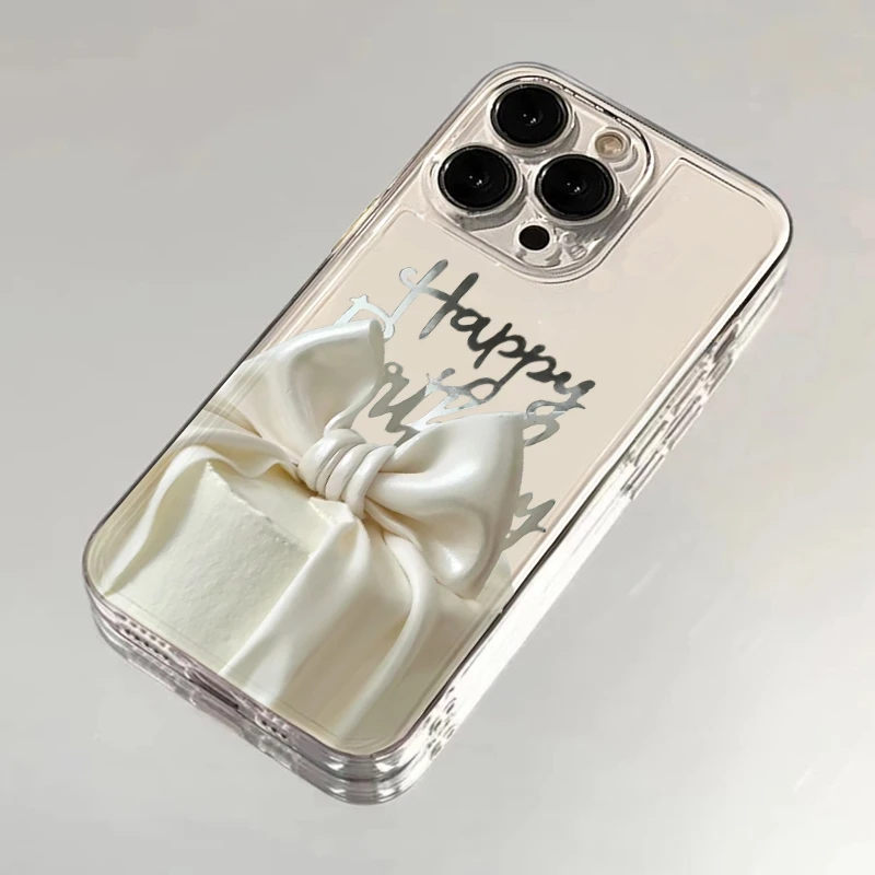 丝绸蝴蝶结苹果小米oppovivo华为适用iPhone13/14/15手机壳11软壳
