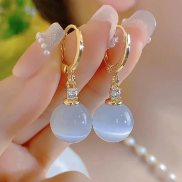 铜合金合成锆石耳饰 小巧时尚气质精致简约小众耳环172