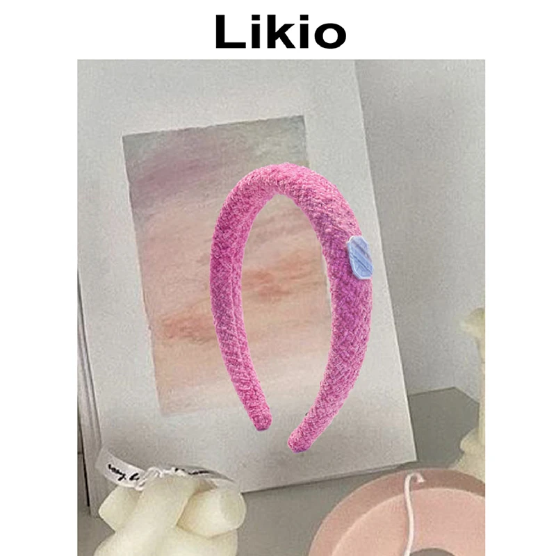 Likio 原创设计小方钻羊毛花呢发箍 高颅顶头箍女