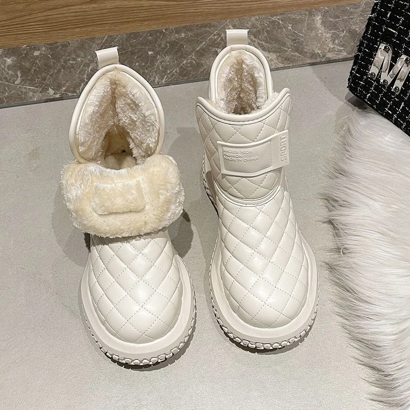 网红踩屎感软底孕妇雪地靴女冬季新款防水防滑加绒高帮东北大棉鞋
