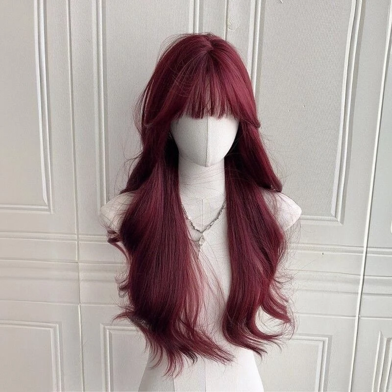假发女长发网红lolita海王红色长卷发假发套日常jk仿真发全头套式