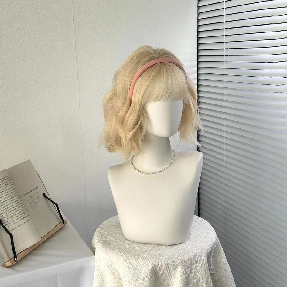 水舞沙白金色假发短发日常卷发慵懒羊毛卷网红Lolita超仿真假发套