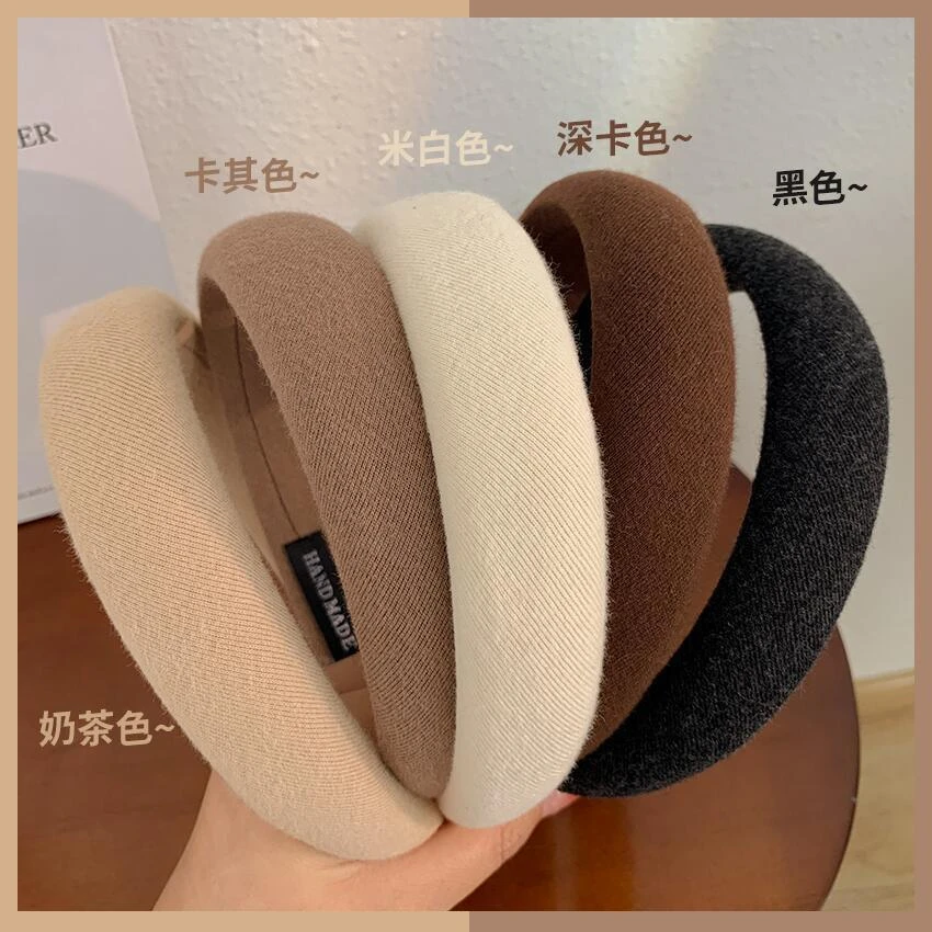 海绵洗脸发箍秋冬高J网红颅顶毛毡头箍压发头饰复古法式发卡发捆