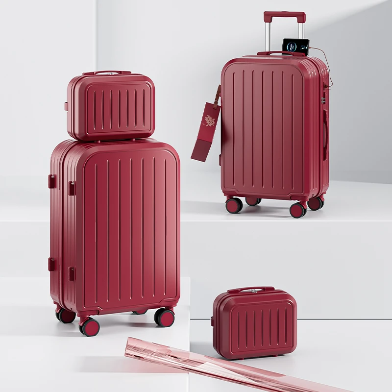 结婚新娘婚礼行李箱红色订婚陪嫁箱女拉杆箱密码嫁妆箱子结实耐用