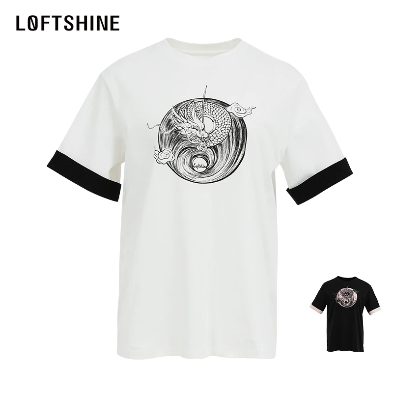 【小云总专享】LOFTSHINE珞炫粉色T恤轻中式圆领短袖T恤74211178