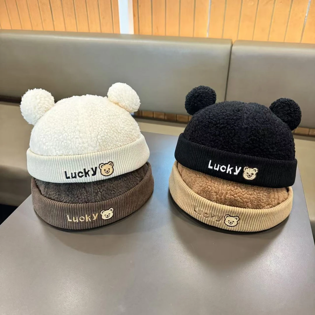 宝宝帽子春秋季可爱小熊儿童地主帽婴幼儿冬季保暖韩系防风瓜皮帽