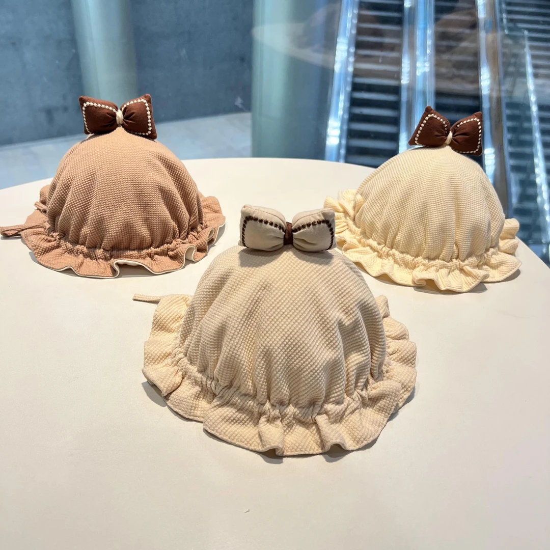 婴儿帽子秋冬款新生婴幼儿公主帽可爱洋气秋季小月龄女宝宝渔夫帽