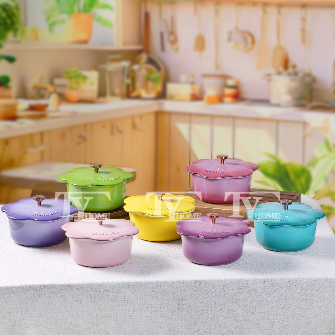 金孚顿珐琅铸铁锅花瓣锅16CM（非涂层不粘锅）