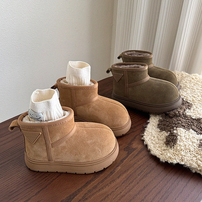 巴拉巴拉aj女童雪地靴2024冬季新款加厚儿童雪地棉保暖男童棉