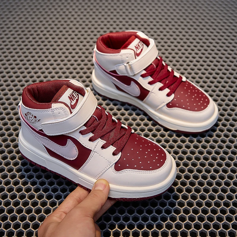 巴拉巴拉aj官网AJ童鞋秋冬新款女童运动鞋男童高帮休闲板鞋儿童加