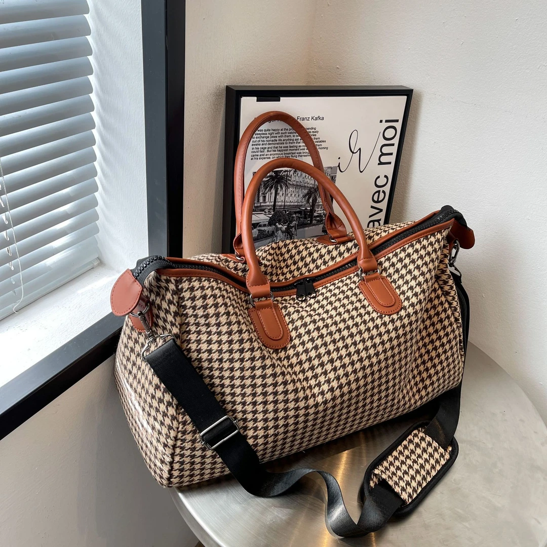 大容量手提短途旅行包女出差旅游斜跨肩带登机包男轻便出差行李袋