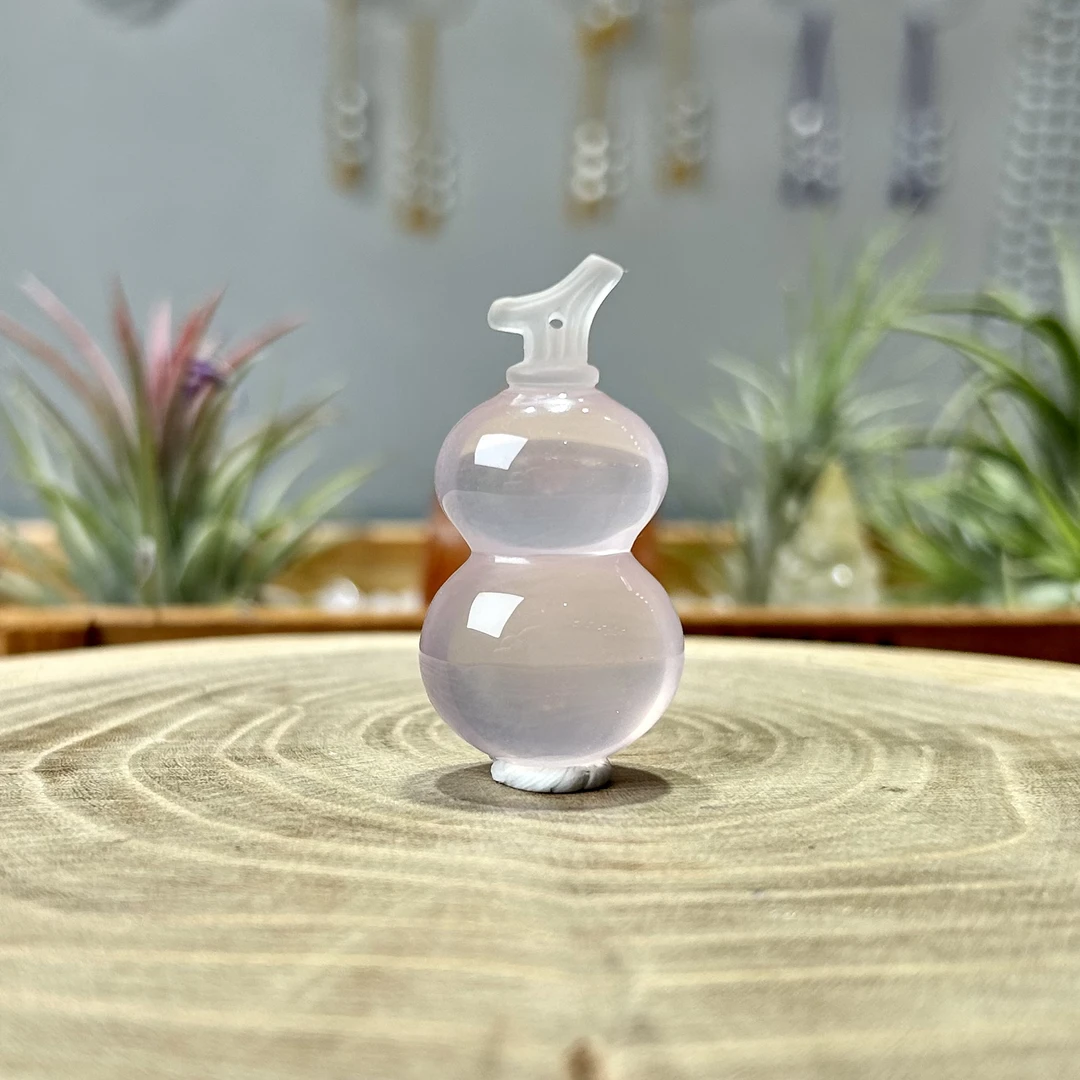 天然莫桑比克星光粉水晶葫芦吊坠