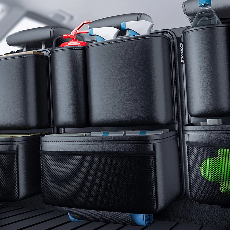 汽车后备箱收纳袋SUV车载座椅背储物网兜多功能车内雨伞置物用品