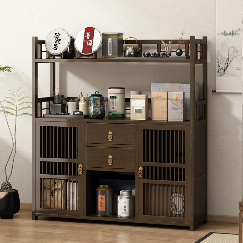 茶柜置物架茶水柜茶台客厅茶桌侧边柜茶具茶叶家用办公收纳新中式