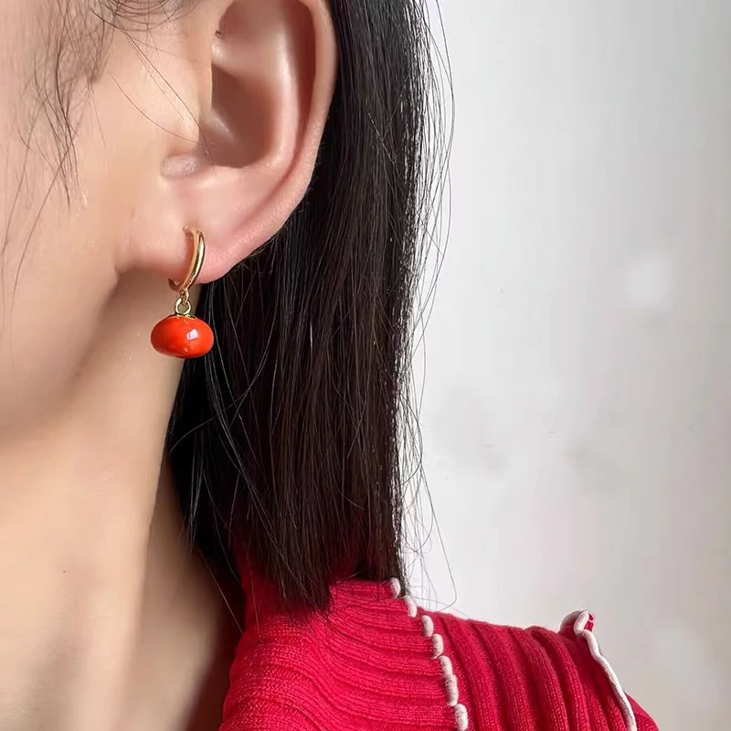 铜合金耳饰 柿柿如意隐形一体式蚊香盘无耳洞耳夹中国风耳环女耳