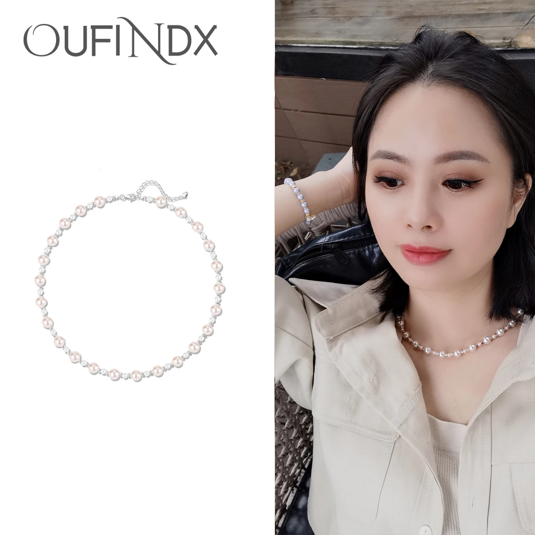 OF 气质白色时尚百搭小众法式简约优雅轻奢项链~2110