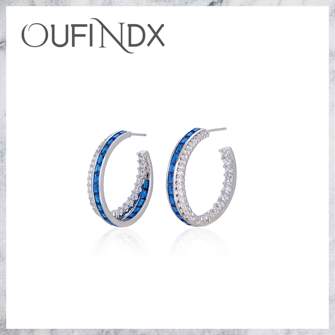 OF925银针耳饰 气质轻奢时尚个性小众百搭简约耳环~8813