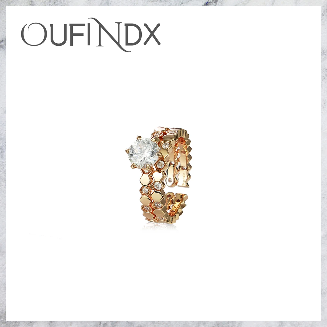 OF法★【限量福利】KASHELIN莫桑石蜂巢戒指~8684