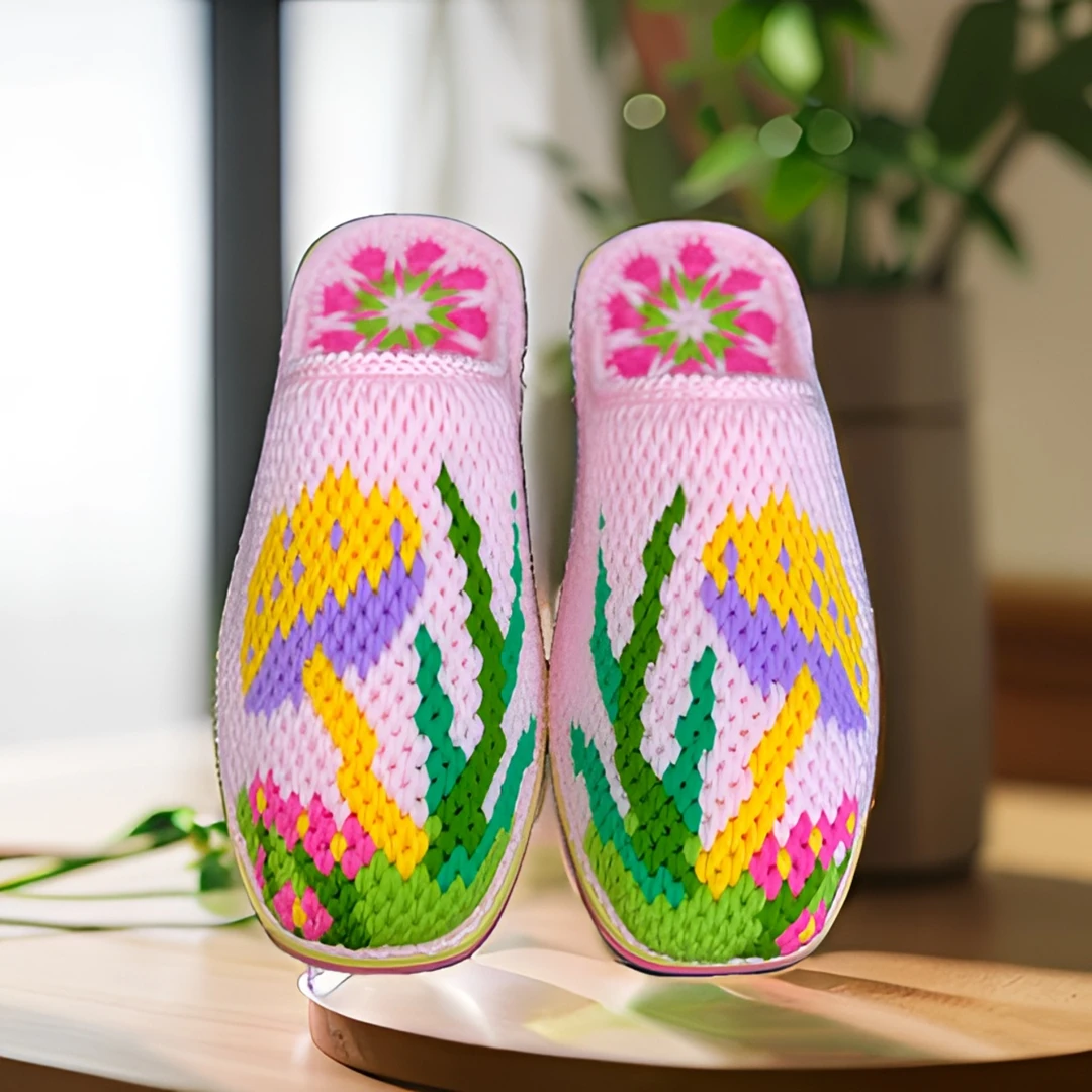 欣欣纯手工婚庆防滑保暖毛线拖鞋成品预定【急单勿拍】