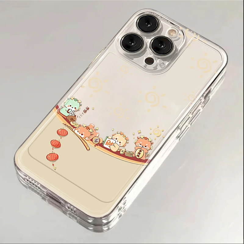 新年款摔跤龙iPhone15ProMax手机壳苹果14PRO透明13新年12 11全包